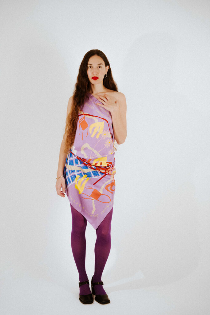 Kiku lilac silk scarf - Image 6