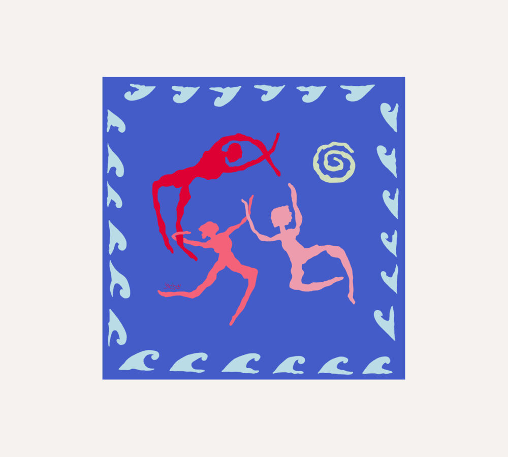 Dancers Blue pareo