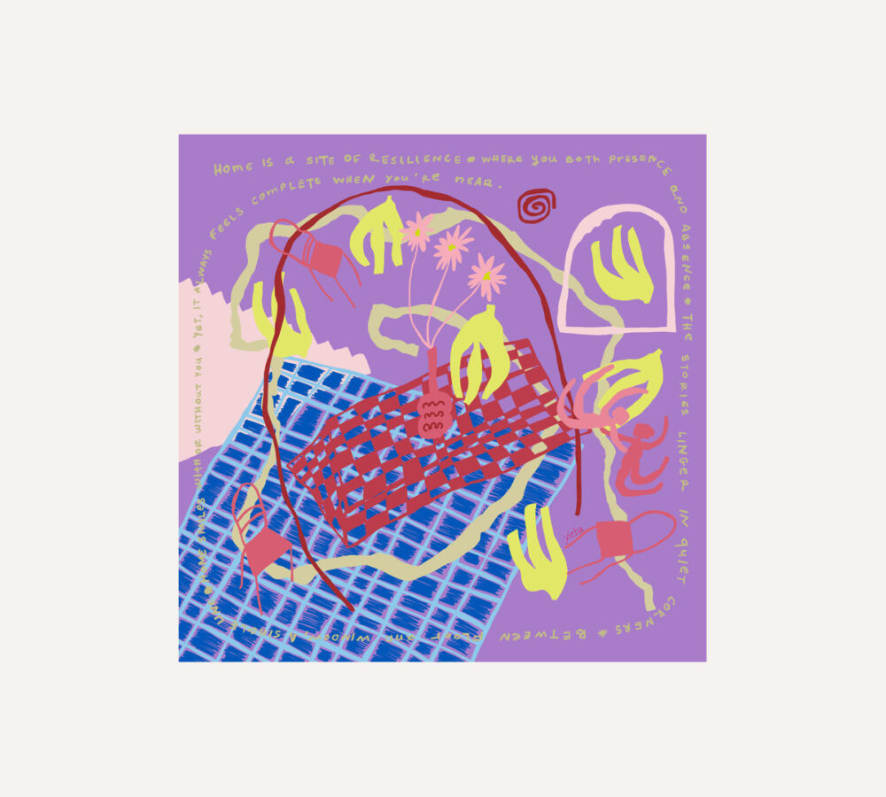 Kiku lilac silk scarf