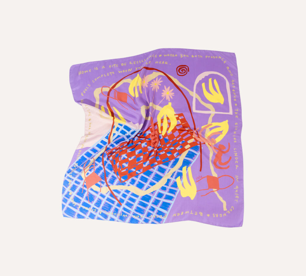 Kiku lilac silk scarf - Image 2
