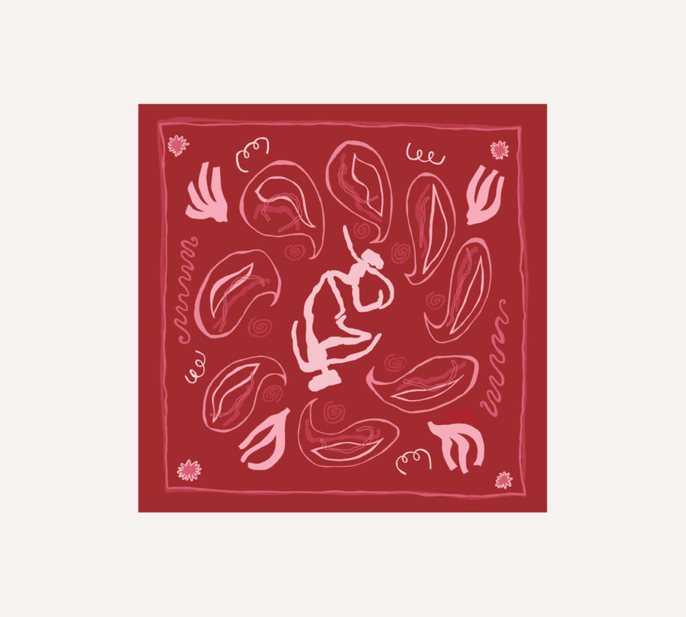 Kokoro burgundy silk bandana