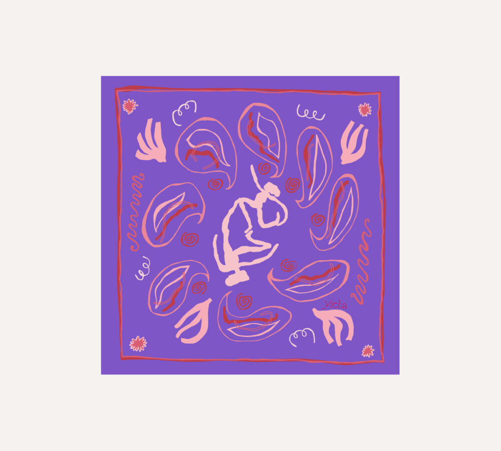 Kokoro purple silk bandana